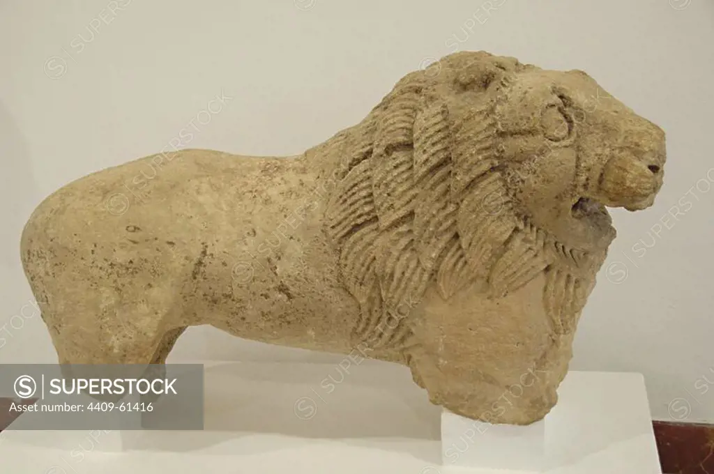 Iberian Art. Spain. Lion. It comes from Espera (Cadiz). Dated between 3rd-2nd century B.C. Archaeological Museum of Seville. Andalusia.
