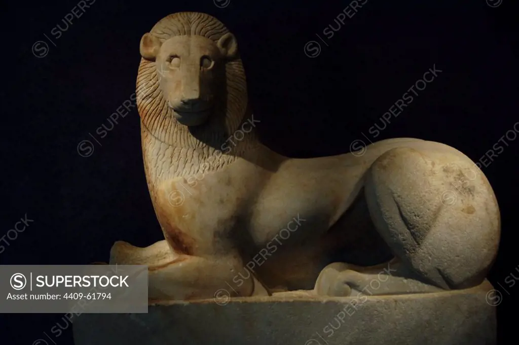 The Sacred Gate Lion, c. 590-580 BC. From the area of the Sacred Gate at the Kerameikos cemetery of Athens. Kerameikos Archaeological Museum. Athens, Greece.