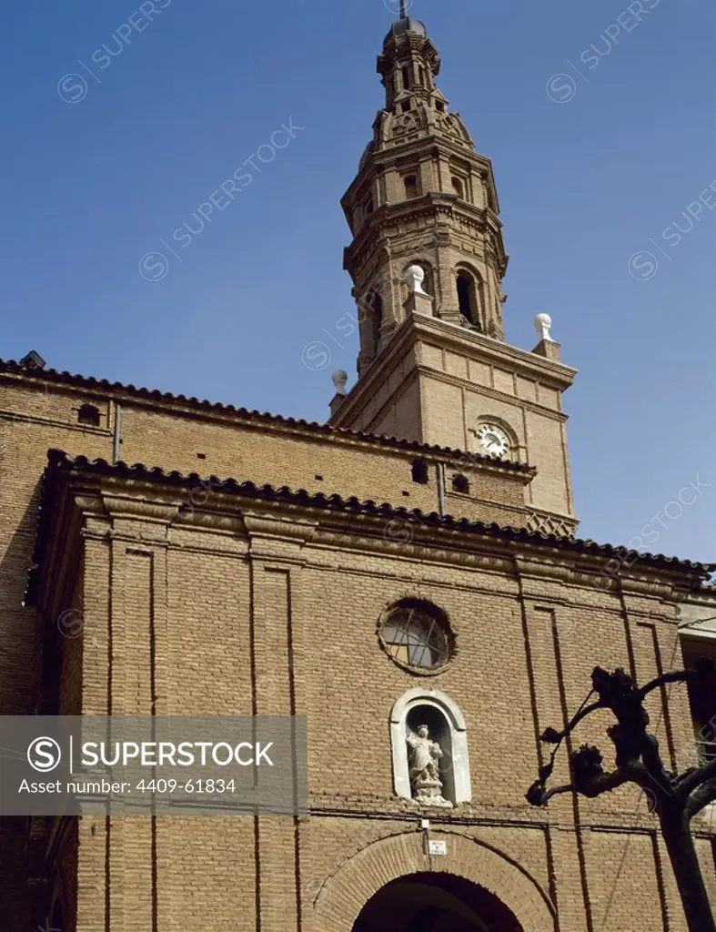 Spain. La Rioja. Rincon de Soto. Church of St. Michael the Archangel. 16th century. External view. Architectural detail.