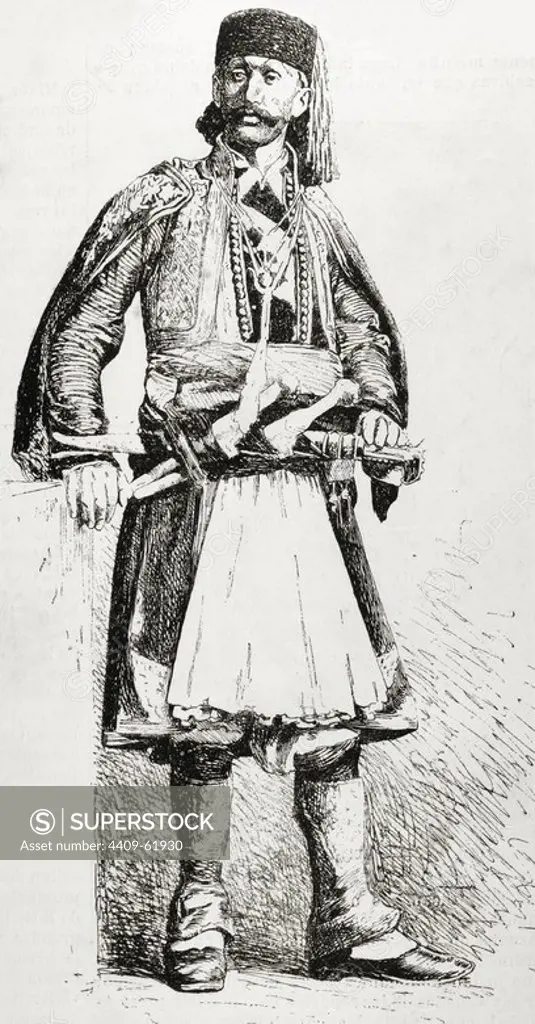 Albanian. 19th century. Engraving.