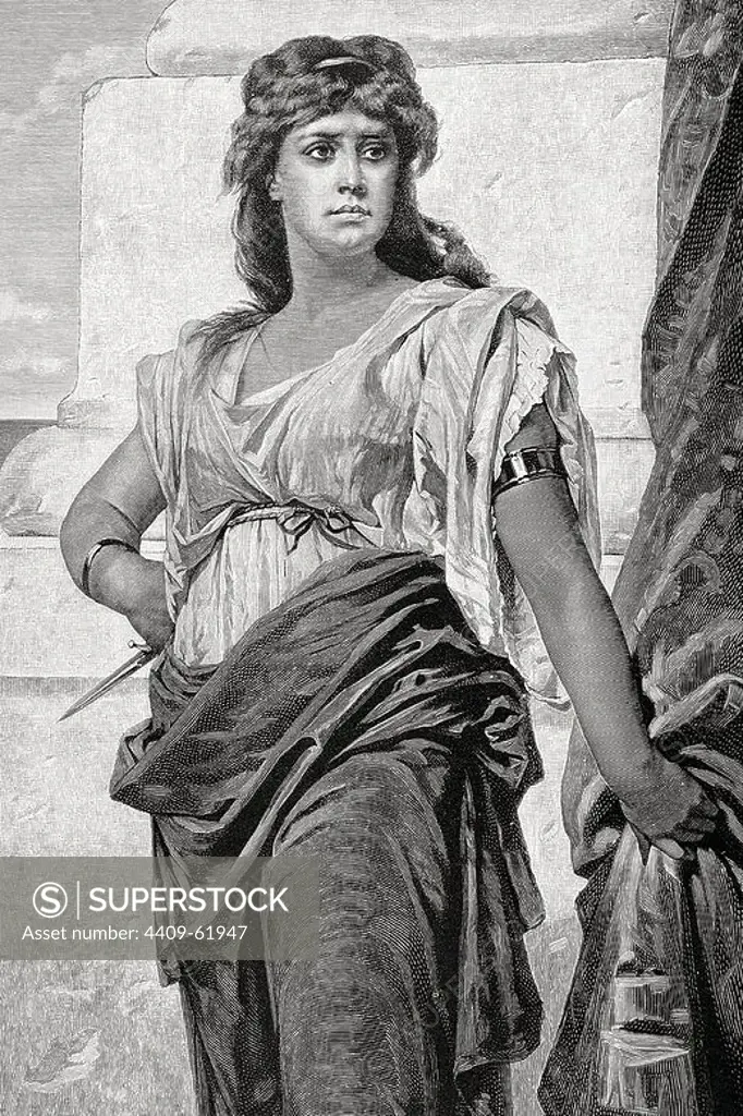 Medea. The Artistic Illustration. Engraving. 1884.