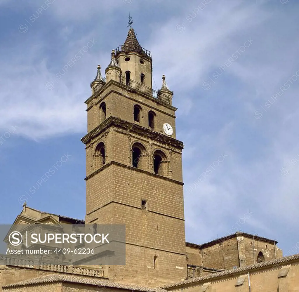 Spain. La Rioja. Calahorra. Tower of the Cathedral of Saint Mary. 16th-17th centuries.