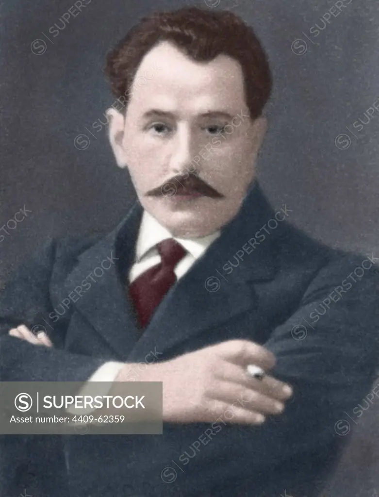 Eduardo Marquina (1879-1946). Spanish playwright and poet associated with the Catalan Modernist school. Portrait. Colored.