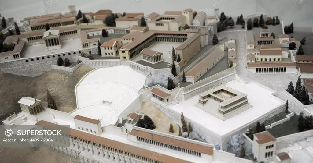 Model of the city of Pergamum. Pergamon Museum. Berlin. Germany.