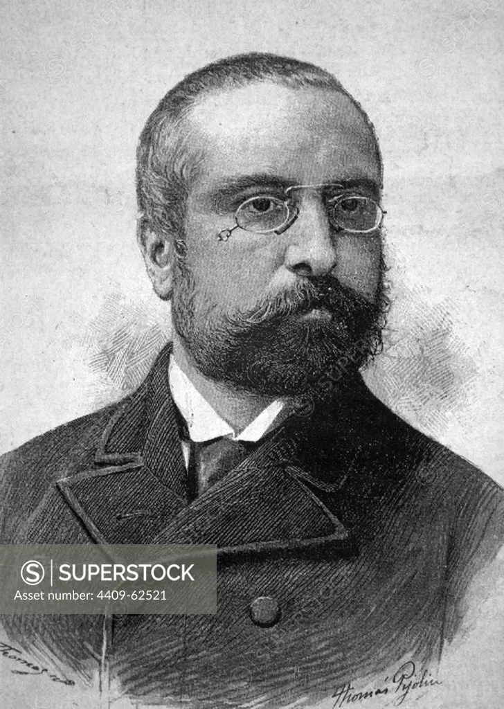 Arturo Campión, político foralista y escritor. Grabado de 1893.