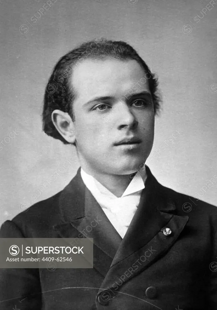 Pau Casals (1876-1973), violoncelista y compositor español en su juventud.