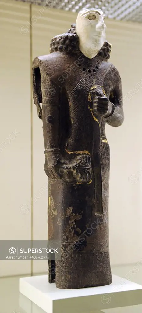 Urartu civilization. Statue. male figure. From Tushpa or Toprakkale. 7th century B.C. Turkey. Pergamon Museum. Berlin. Germany.