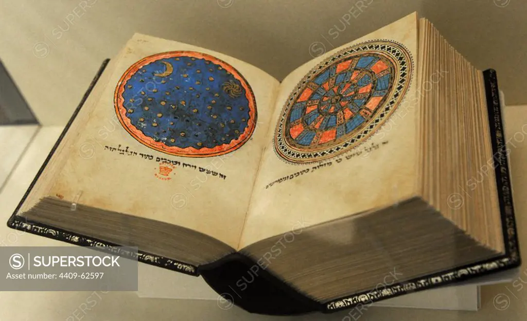 Jewish Community. Middle Ages. An illuminated Hebrew manuscript (c. 1278). British Library, London. Jewish Museum Berlin. Germany.