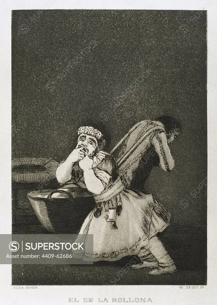 Francisco de Goya (1746-1828). Spanish painter and printmaker. Los Caprichos. El de la Rollona... Number 4. Aquatint. 1799. Reproduction by M. Segui i Riera.