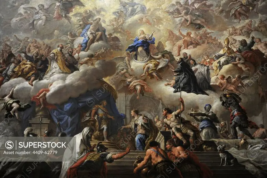Paolo de Matteis (1662-1728). Italian painter. Triumph of the Immaculate, 1710-1715. Gemaldegalerie. Berlin. Germany.