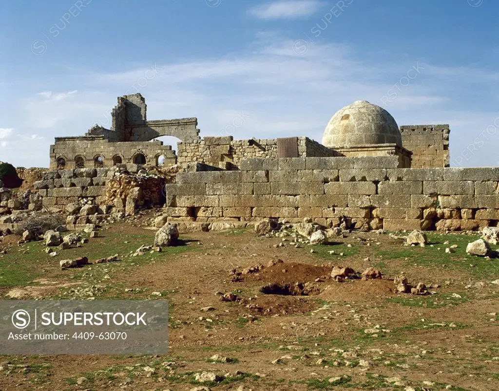 Syria. Ruweiha. Dead Cities or Forgotten Cities. Northwest Syria. Roman Empire to Byzantine Christianity. 1st to 7th century, abandoned between 8th-10th century. Remains. Unesco World Heritage Site. Historical photography (taken before Syrian Civil War).