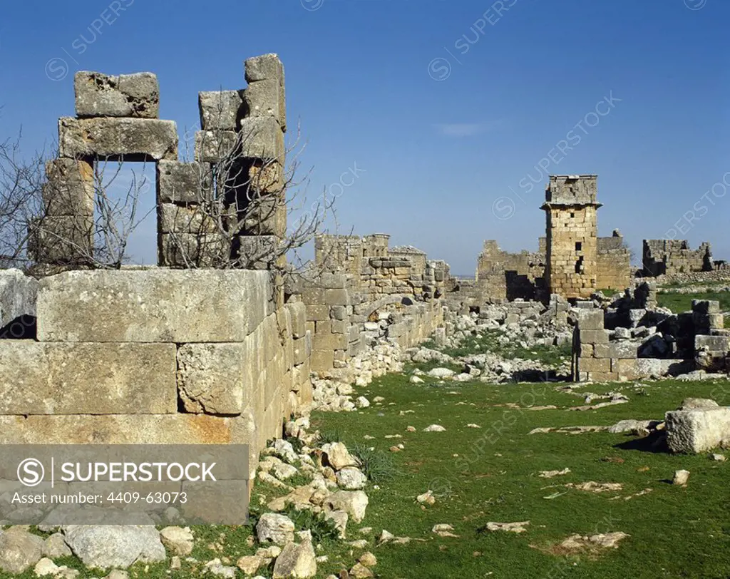Syria. Ruweiha. Dead Cities or Forgotten Cities. Northwest Syria. Roman Empire to Byzantine Christianity. 1st to 7th century, abandoned between 8th-10th century. Ruins. Unesco World Heritage Site. Historical photography (taken before Syrian Civil War).