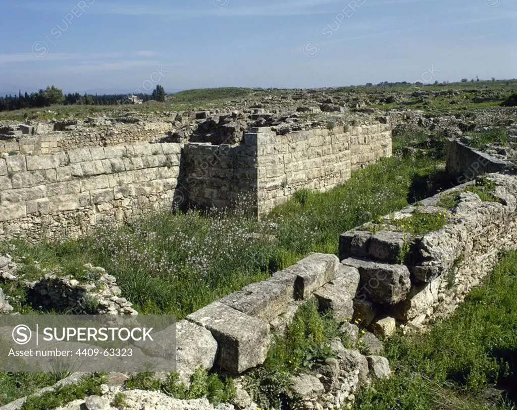 Syria. Ugarit. Ancient port city at the Ras Shamra. Neolithic-Late Bronze Age. Ruins.
