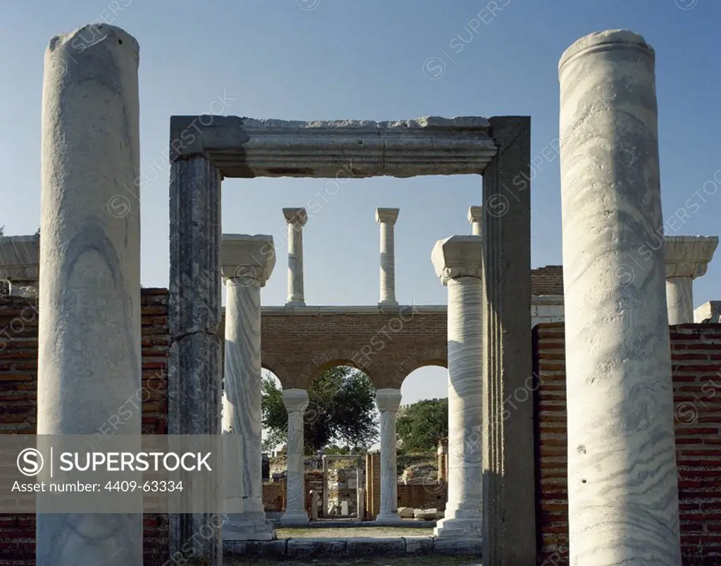 Basilica of St. John was a basilica in Ephesus. Constructed by Justinian I, 6th century. It stands over the believed burial site of John the Apostle. Gate. Selcuk. Turkey.
