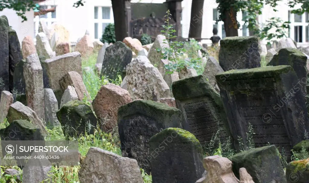Czech Republic. Prague. Old Jewish Cemetery. Was in use from early 15th century until 1787. Gravestones.