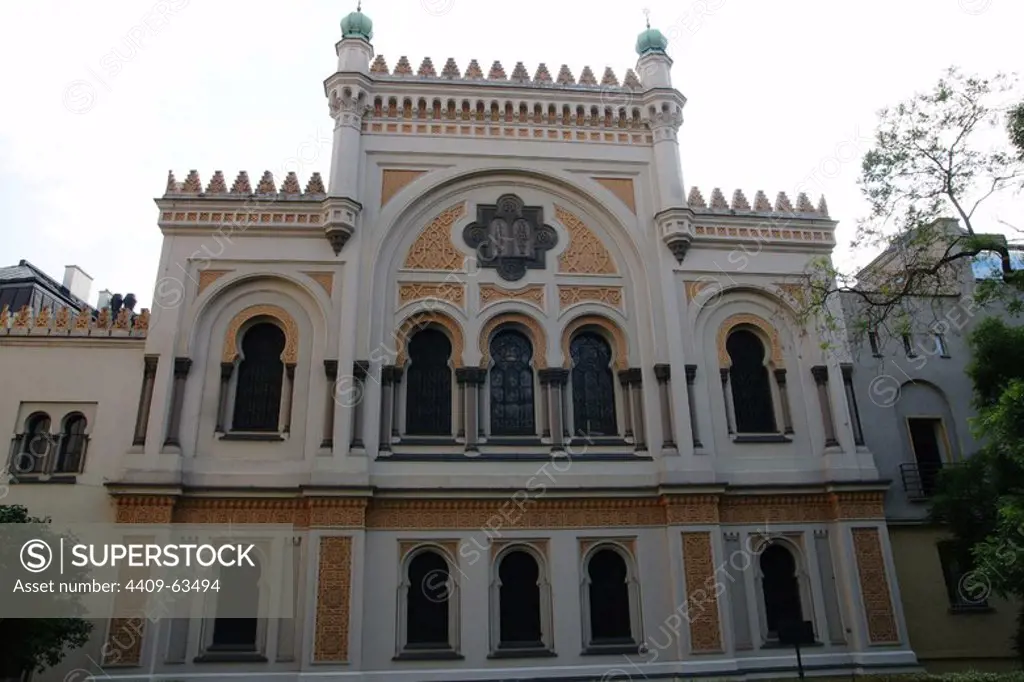 Czech Republic. Prague. Spanish Synagogue. Moorish Revival synagogue built in 1868 by Vojtech Ignatz Ullmann.