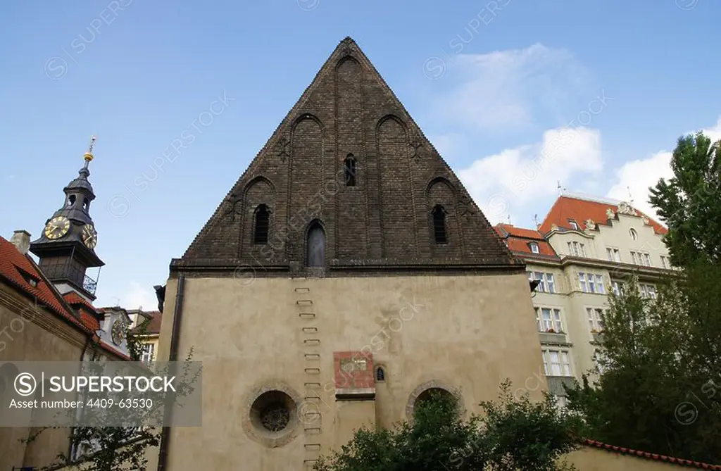 Czech Republic. Prague. Old New Synagogue. Gothic, 13th century. Josefov (Jewish Quater). Is Europe's oldest active synagogue.