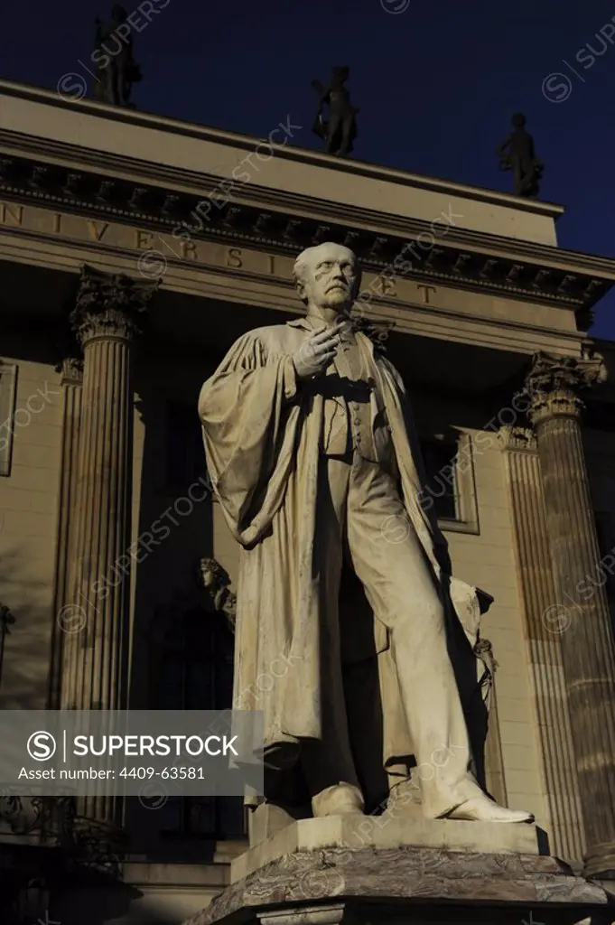 Hermann Von Helmholtz (Potsdam, 1821-Charlottenburg, 1894). German scientist and philosopher. Statue by the sculptor Ernst Herter, located at Humboldt University. Berlin. Germany.