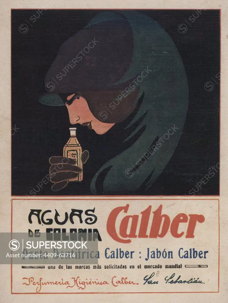 Publicidad. Agua de Colonia Calber. San Sebastián, 1923.
