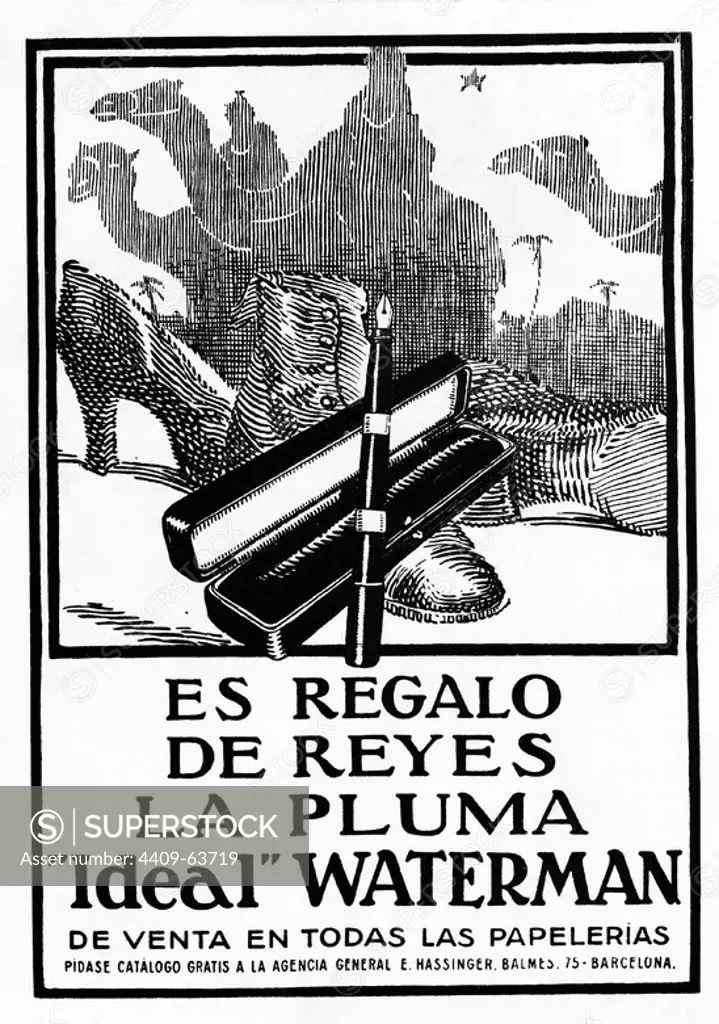Publicidad de Plumas Estilográficas Waterman. Año 1921.