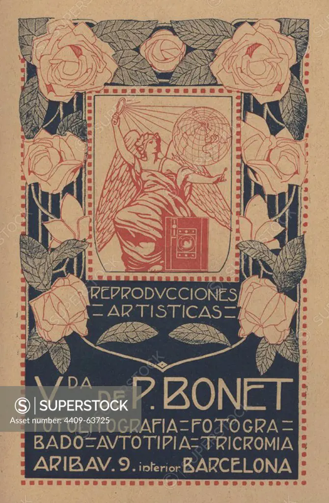 Publicidad de Reproducciones artísticas Viuda de P. Bonet. Barcelona, 1915.
