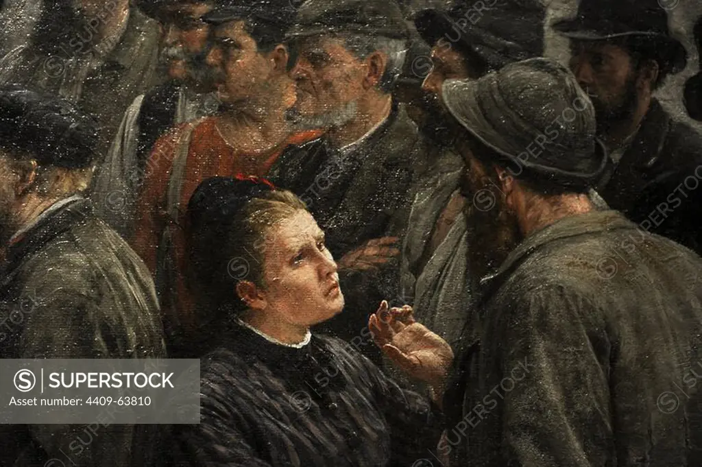Robert Koehler (1850-1917). Germany painter. The Strike, 1886. Detail. Oil on canvas. 281,30 x 184,47 cm. The German Historical Museum. Berlin. Germany.