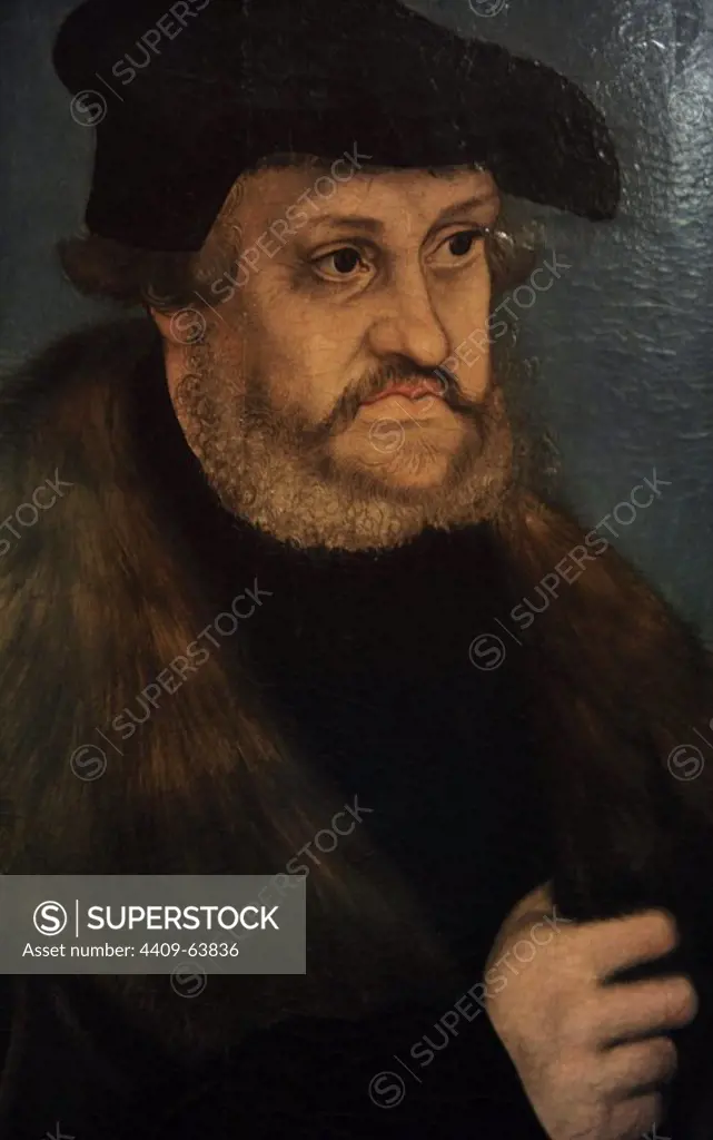 Frederick III of Saxony (1463-1525). Elector of Saxony. Portrait by Lucas Cranach the Elder (1472-1553), 1525-1527. German Historical Museum. Berlin. Germany.
