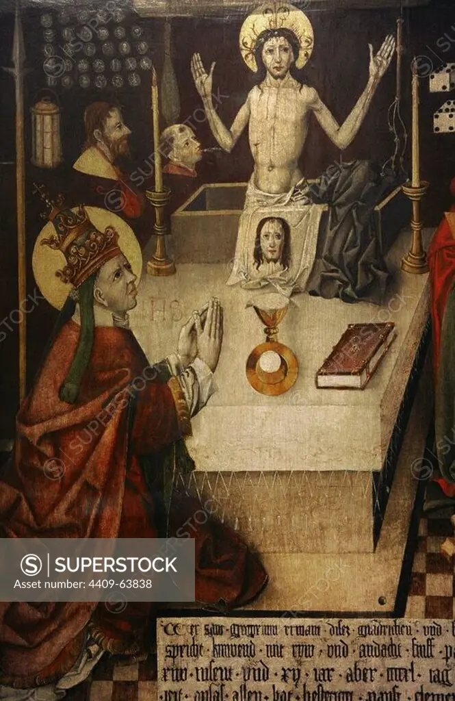 Jan Polack (1435-1519). Mass of Saint Gregory. Augsburg, 1496. Painting on wood. German Historical Museum. Berlin. Germany.