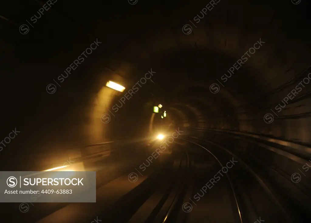 Denmark. Copenhagen. Subway tunnel.