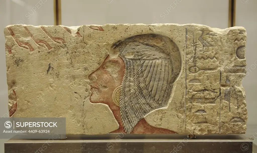 Princess Meritaten. Relief with traces of polychromy. Limestone. Probably from el-Amarna, Egypt. Amarna Period, c. 1365-1347 BC. Ny Carlsberg Glyptotek. Copenhagen. Denmark.