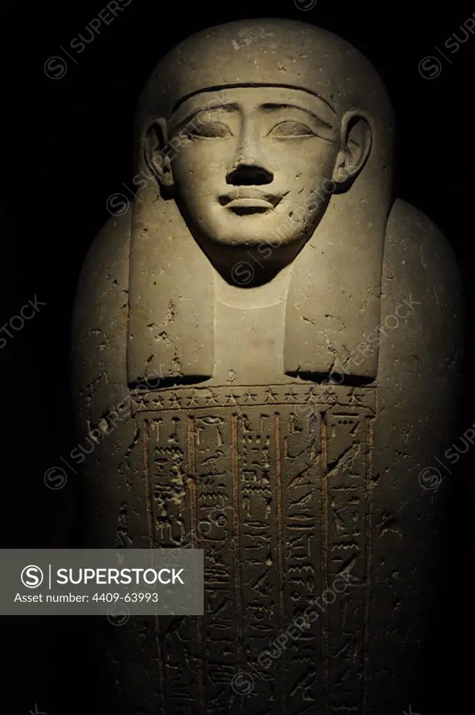 Egyptian Art. Sarcophagus of Thut-nakht. C. 200 B.C. Ptolemaic Egypt. Carlsberg Glyptotek Museum. Copenhagen. Denmark..