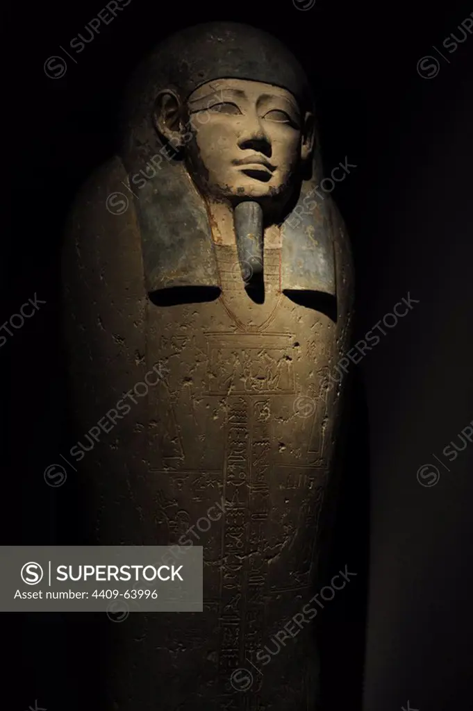 Egyptian Art. Sarcophagus of Nesi-Hor. C. 200 B.C. Ptolemaic Egypt. Carlsberg Glyptotek Museum. Copenhagen. Denmark.