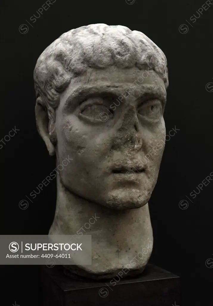 Constantine I, The Great (272-337). Roman Emperor. (309-337). Marble. C. 315. Portrait from Rome. Carlsberg Glyptotek Museum. Copenhagen. Denmark.
