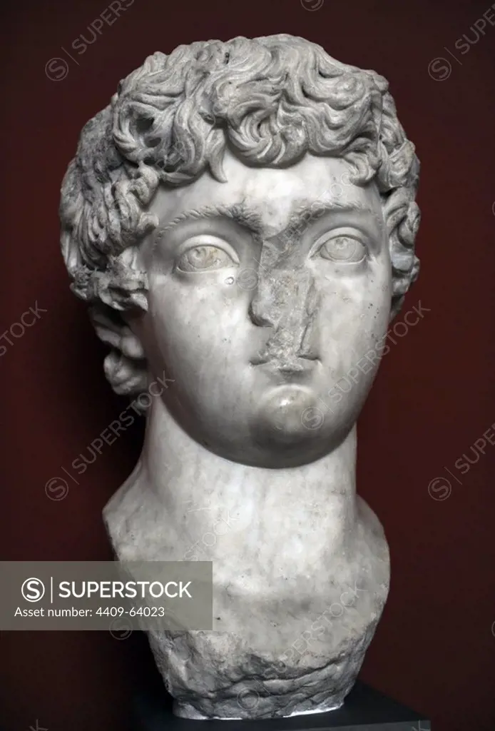 Caracalla (188- 217). Roman emperor from 198 to 217. Bust. Child portrait. Marble. C. 203-204 A.D. From Rome. Carlsberg Glyptotek Museum. Copenhagen. Denmark.