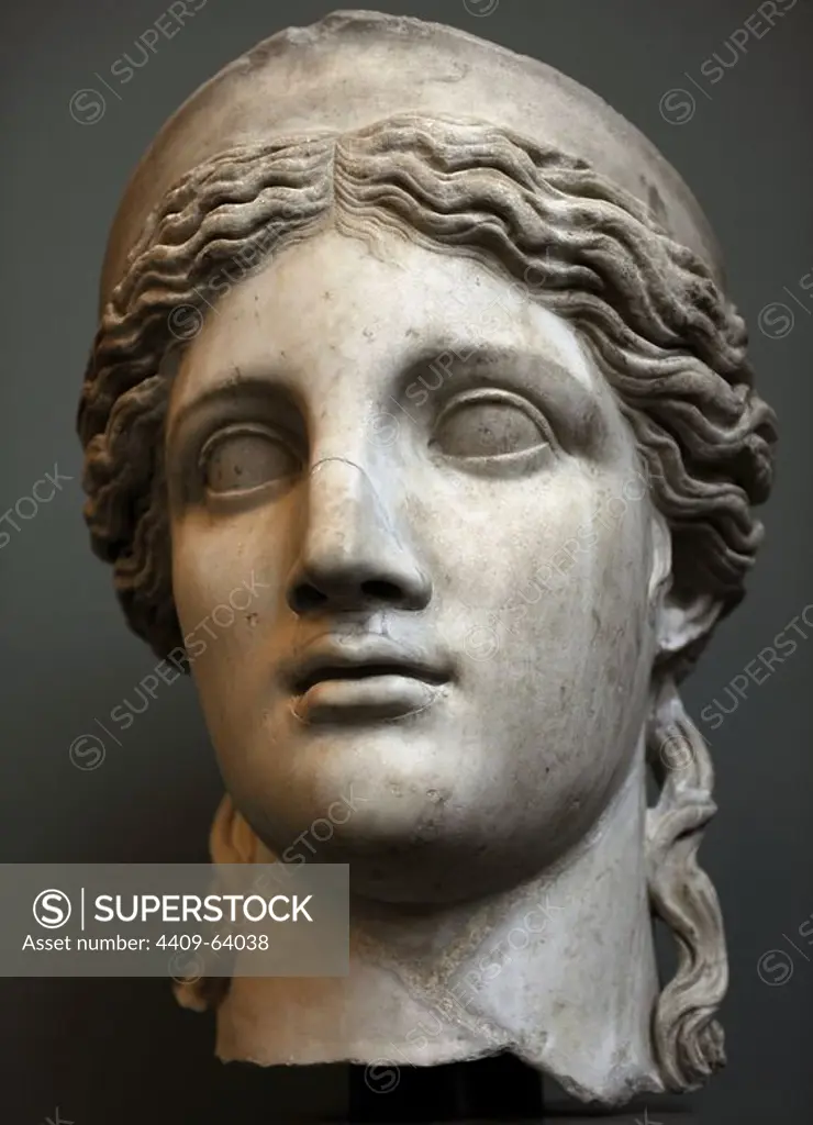 The Roman Goddess Juno. Bust. First half of 2nd century A.C. Marble. Carlsberg Glyptotek Museum. Copenhagen. Denmark.