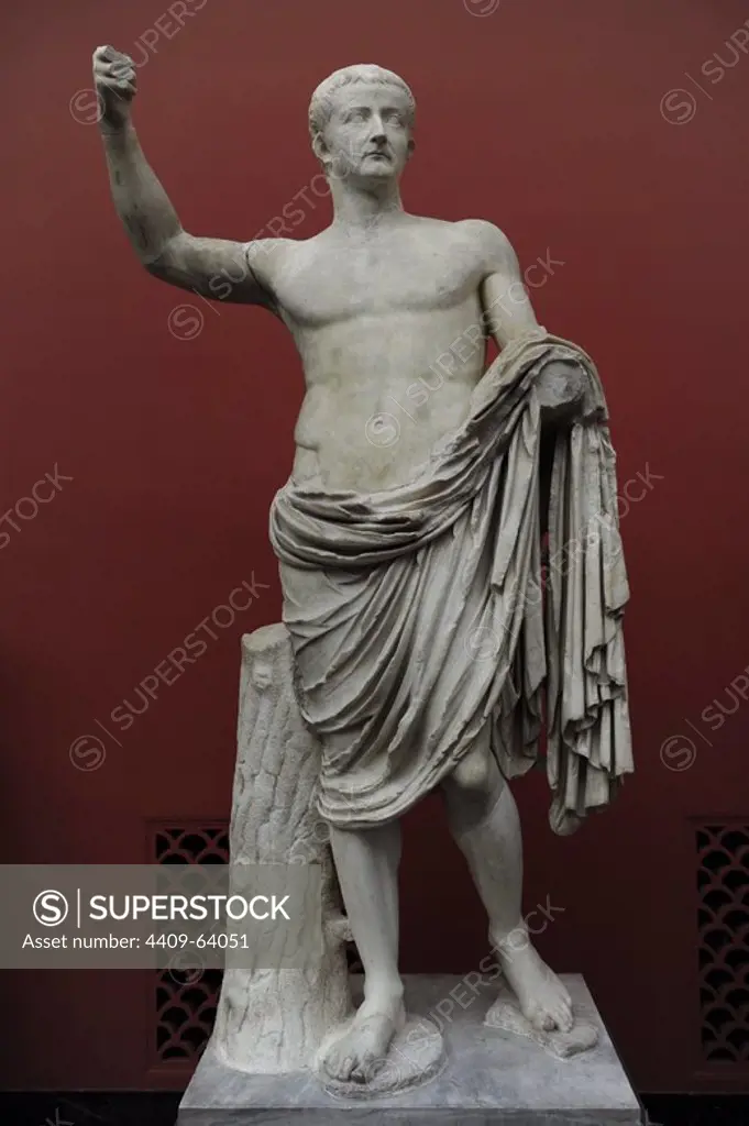 Tiberius (42 BC-37 AD). Roman Emperor from 14 Ad to 37 AD. House Julio-Claudian Dynasty. Bust. Marble. From sanctuary of Diana Nemorensis in Nemi, Italy. Ny Carlsberg Glyptotek. Copenhagen, Denmark.