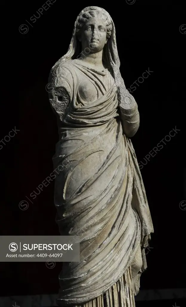 Roman Art. The Mater Familias or Matrona. Statue. Ny Carlsberg Glyptotek. Copenhagen. Denmark.