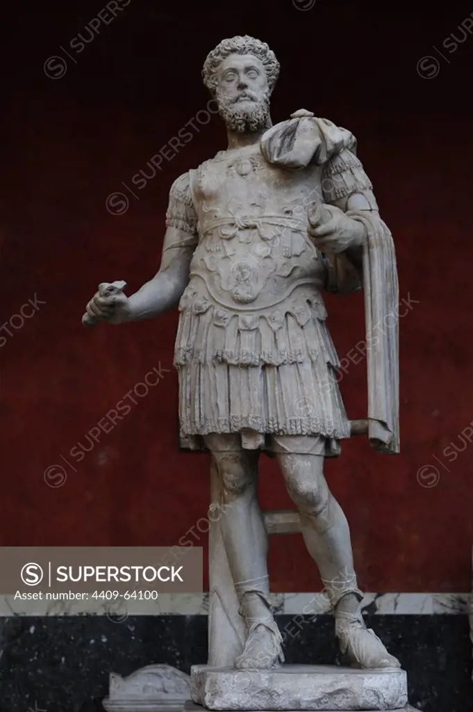 Marcus Aurelius (Marcus Aurelius Antoninus Augustus)(121-180). Roman emperor from 161 to 180. Dynasty Antonine. Ny Carlsberg Glyptotek. Denmark.