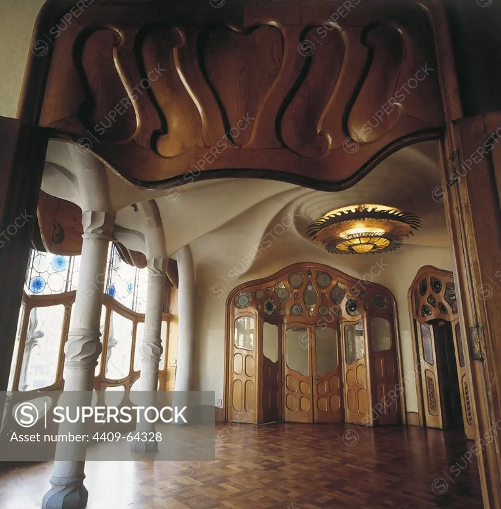 Interior of Casa Batllo by Antoni Gaudi. Modernism. Barcelona.