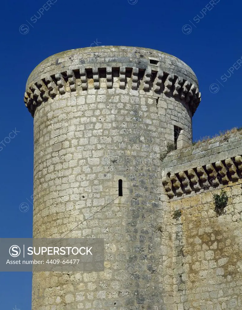 Spain. Castile and Leon. Torrelobaton Castle. Construction in 1406, when Don Alfonso Enriquez, 1st Admiral of Castile. The castle was involved in the Comunera rebellion against Charles I.
