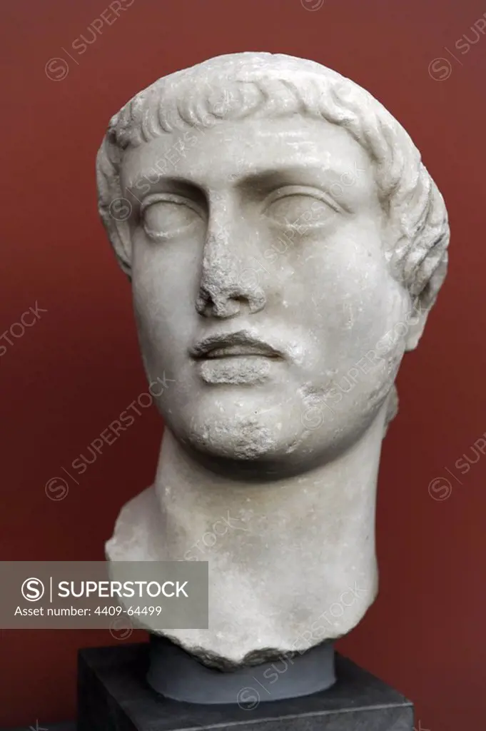 Roman Art. Bust of a man. Portrait. 1st century A.D. Marble. Ny Carlsberg Glyptotek. Copenhagen. Denmark.