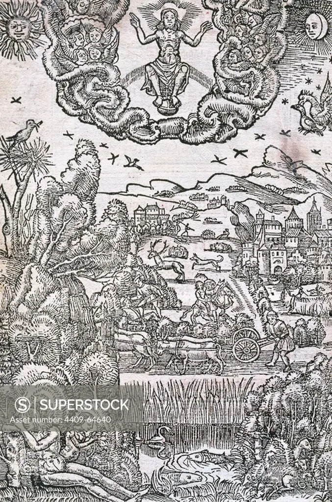 Vicent Ferrer (1350-1419). Valencian Dominican friar, who gained acclaim as a missionary and a logician. "Sermones". Engraving on the cover of the printed work in 1523. Spain.