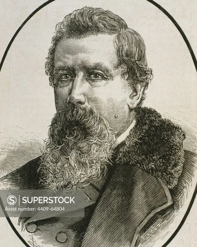 Amilcare Ponchielli (1834-1886). Italian composer. Portrait. Engraving.