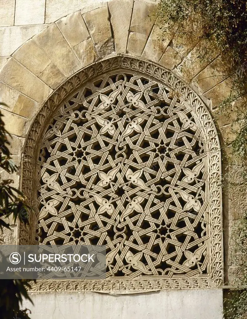 Syria. Damascus. (Ancient City). Azam Palace. It was built in 1749-1752. Private residence for As'ad Pasha al-Azm, governor of Damascus. Ottoman style. Detail of a window.