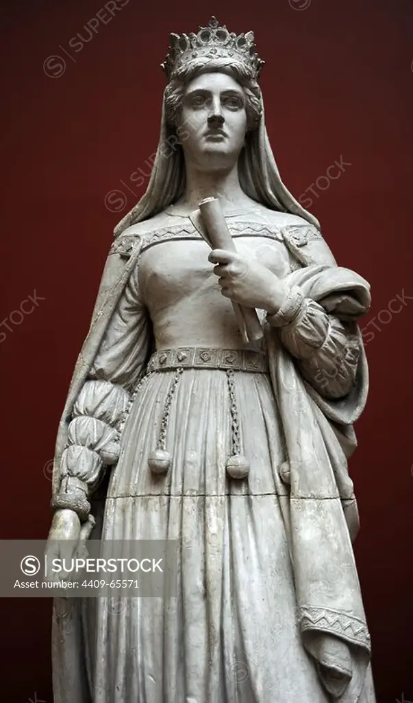 Hernan Wilhelm Bissen (1798-1868). Danish sculptor. Margaret I of Denmark (1353-1412). Queen of Denmark, Norway and Sweden. Sculpture, 1856. Ny Carlsberg Glytotek. Copenhagen. Denmark.