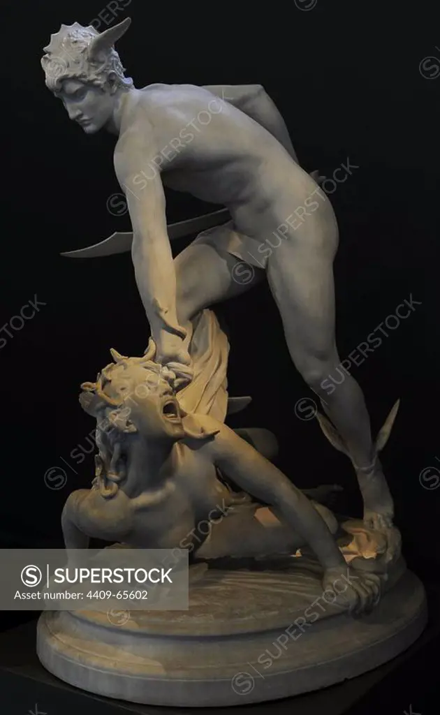 Perseus slaying Medusa. 1903 (1876) by Laurent-Honore Marqueste (1848-1920). Ny Carlsberg Glytotek. Copenhagen. Denmark.