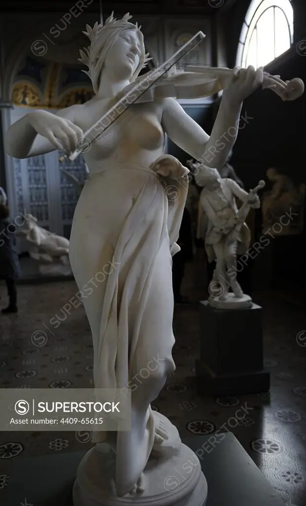 Eugene Delaplanche (1836-1891). French sculptor. Music, 1878. Carlsberg Glyptotek Museum. Copenhagen. Denmark.