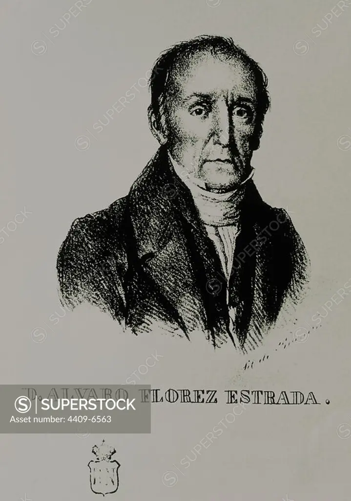 ALVARO FLOREZ ESTRADA - POLITICO LIBERAL - 1765/1853. Location: BIBLIOTECA NACIONAL-COLECCION. MADRID. SPAIN.
