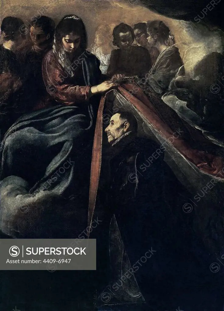 Saint Ildefonso receiving the Chasuble. Imposicion de la casulla a San Ildefonso. Oil on canvas. 165x115. Seville, museum of fine art. Author: DIEGO VELAZQUEZ (1599-1660). Location: MUSEO DE BELLAS ARTES-CONVENTO DE LA MERCED CALZAD. Sevilla. Seville. SPAIN.
