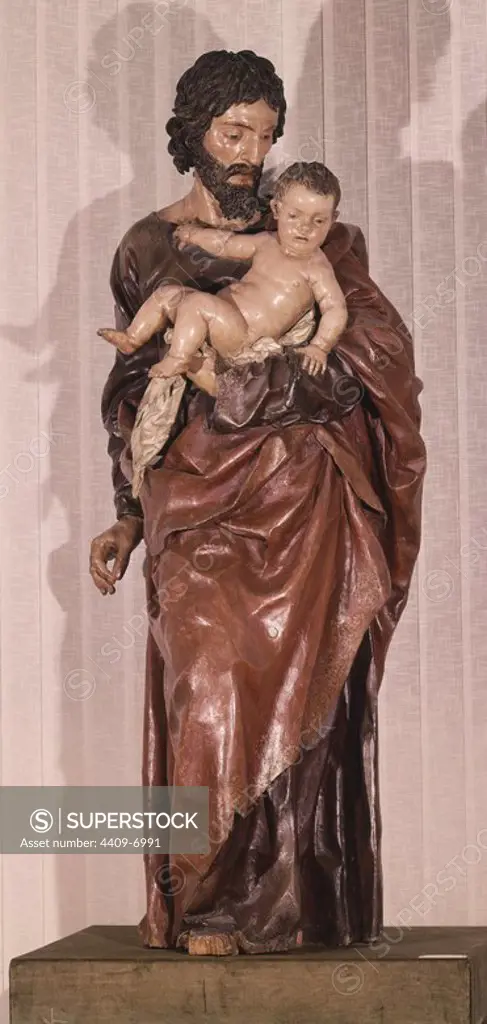 SAN JOSE Y EL NIÑO - SIGLO XVII. Author: ALONZO CANO. Location: MUSEUM OF FINE ARTS. GRANADA. SPAIN. CHILD JESUS. SAN JOSE ESPOSO DE LA VIRGEN MARIA.